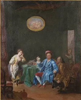 Joseph Balsamo, comte de Cagliostro, in his cabinet, creating an Homunculus