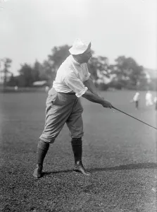Joseph Edward Davies, Chairman, Federal Trade Commission. Playing Golf, 1917. Creator: Harris & Ewing. Joseph Edward Davies, Chairman, Federal Trade Commission. Playing Golf, 1917. Creator: Harris & Ewing