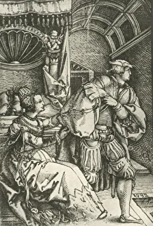 Burlington Magazine Prints: Joseph Fleeing from Potiphars Wife, c1532, (1908). Creator: Heinrich Aldegrever