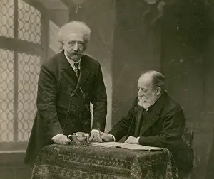 Carpet Prints: Joseph Hollman and Camille Saint-Saens, 1907. Creator: Paul Nadar