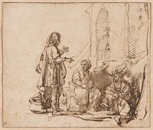 Interpreting Prints: Joseph Interpreting the Prisoners Dreams, c. 1638. Creator: Govaert Flinck