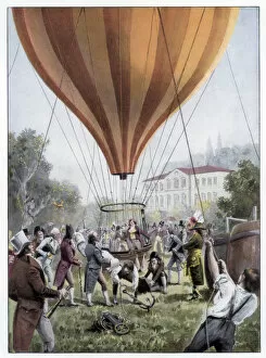 Height Gallery: Joseph Louis Gay-Lussacs hot air balloon ascent, Paris, September 1804 (1900)