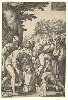 Lowering Gallery: Joseph lowered into a well by his brothers, from the series The Story of Joseph, 1546