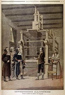Halftone Gallery: Joseph Marie Jacquard, showing his loom to Lazare Carnot, Lyon, France, 1801 (1901)