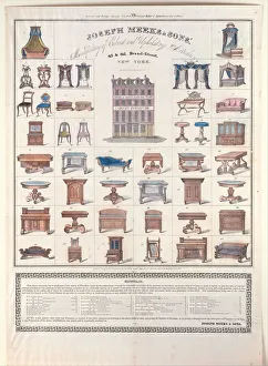 Upholsterer Prints: Joseph Meeks & Sons Manufactory of Cabinet and Upholstery Articles, 1833