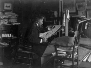 Drawing Board Prints: Joseph Pennell, 1860-1926, n.d.. Creator: Frances Benjamin Johnston