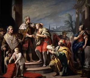 Canaanite Gallery: Joseph before Pharaoh, ca 1749. Artist: Amigoni, Jacopo (1675-1752)