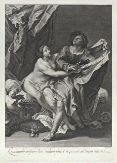 Biblical Character Collection: Joseph and Potiphars wife, 1700-52. Creator: Johann Jakob Frey the Elder