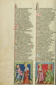 Vain Prints: Joseph and Potiphar's Wife: Potiphar's Wife Accusing Joseph; Weltchronik