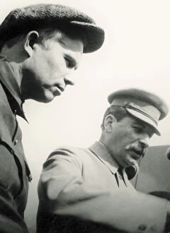 Joseph Stalin and Nikita Khrushchev, May 1, 1932, 1932