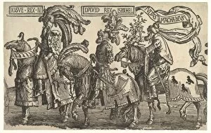 Joshua Gallery: Joshua, David, and Judas Maccabee, from The Nine Heroes, ca. 1520
