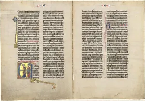 Illuminated Writing Prints: Joshua before the Lord, c. 1270. Creator: Unknown