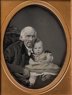 Grandfather Prints: Josiah Bunting, 85, with George M. Bunting, 17 Months, 1850s. Creator: Samuel Broadbent
