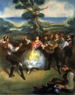 Lyceum Gallery: The Jota (Spanish dance), 1911 pastel drawing by Ricardo Canals