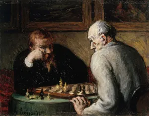 Chess Prints: Joueurs d'échecs, between 1863 and 1867. Creator: Honore Daumier