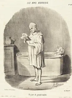 Washing Prints: Un jour de grande toilette, 1847. Creator: Honore Daumier