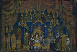Images Dated 25th June 2013: Jourdains Room. Stage design for the theatre play A Bourgeois as a Nobleman by J. -B. Moliere, 1911