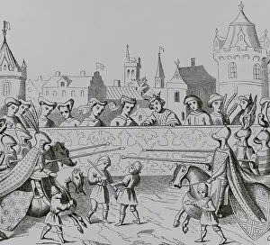 Jean Prints: Jousting in honour of Isabella of Bavaria's entrance into Paris