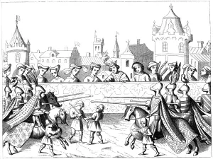 Fighter Prints: Jousting in the time of Queen Isabeau, 15th century, (1849)