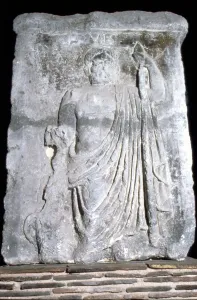 Gaulish Prints: Jove, (Jupiter), detail of Pillar of the Boatmen of Paris, Romano-Celtic (Gallic), AD14-37