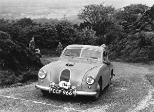 Abbott Prints: Jowett Jupiter with Abbott body, C. P. Swain, Morecambe Rally 1953. Creator: Unknown