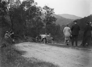 Jowett open 2-seater of M Johnstone competing in the Scottish Light Car Trial, 1922