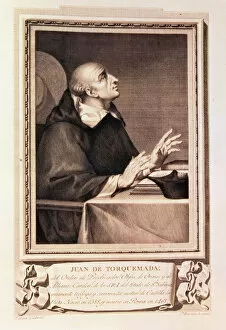 Images Dated 8th April 2014: Juan de Torquemada (1388-1468), Grand Inquisitor, engraving of the collection Illustrious Men