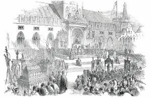 Roman Catholics Prints: Jubilee of St. Sang, at Bruges - the Benediction at the Cathedral, 1850. Creator: Unknown