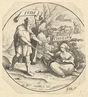 Judah and Tamar, 1640. Creator: Wenceslaus Hollar