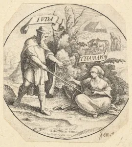 Incest Prints: Judah and Tamar, 1640. Creator: Wenceslaus Hollar