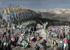 Judas Maccabeus before the army of Nicanor, Bible - Old Testament, Macc II, 15, 19th century. Creator: Bapbant