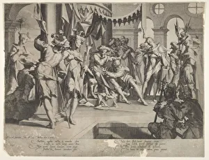Joachim Wtewael Prints: The Judge Bias Shedding Tears, plate IX from Thronus Justitiae, 1605
