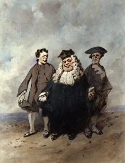 Henry Le Monnier Prints: The Judge and the Litigants, 1866. Artist: Henry Bonaventure Monnier