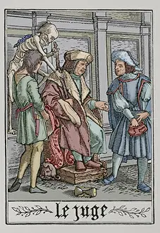 Wealthy Prints: The Judge is visited by Death, 1538, (1877). Creator: Unknown