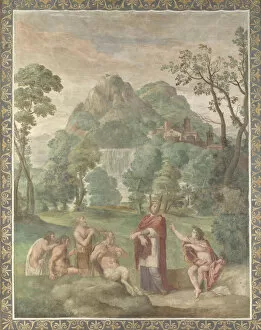 King Midas Gallery: The Judgement of Midas (Fresco from Villa Aldobrandini), 1617-1618. Artist: Domenichino (1581-1641)