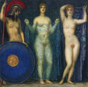 Aphrodite Prints: The Judgement of Paris, 1922. Creator: Stuck, Franz, Ritter von (1863-1928)