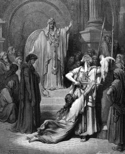 Judgement of Solomon, 1866. Artist: Gustave Dore