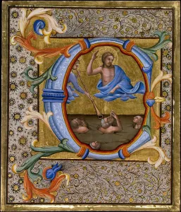 Giovanni Piero Di Prints: Last Judgment in an Initial C, ca. 1406-7. Creator: Lorenzo Monaco