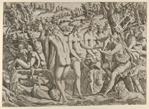 Goddesses Prints: The Judgment of Paris, 1535-55. Creator: Jean Mignon