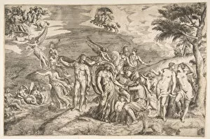 Trojan Wars Gallery: The Judgment of Paris, 16th century. Creator: Giulio Bonasone