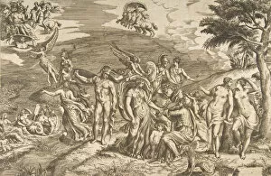 Venus Collection: The Judgment of Paris, ca. 1550-60. Creator: Giulio Bonasone