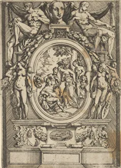 Choosing Gallery: The Judgment of Paris; man seated at left reaches out to a woman who is flanked by