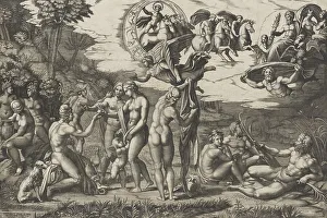 Athene Prints: The Judgment of Paris; he is sitting at left with Venus