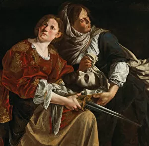 Heroine Gallery: Judith with the Head of Holofernes and a servant. Creator: Gentileschi