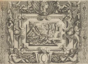 Judith and maidservant with the head of Holofernes, set within an elaborate frame, c Judith and maidservant with the head of Holofernes, set within an elaborate frame, c