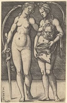 Assyria Collection: Judith standing to right and holding the head of Holofernes in her right hand and a