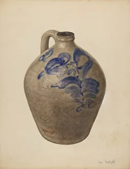 Slip Decoration Prints: Jug, c. 1940. Creator: Anne Nemtzoff