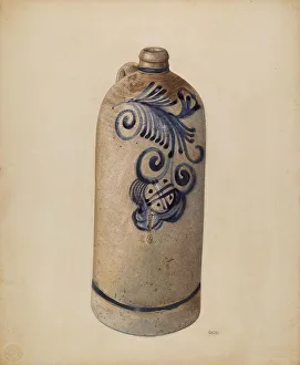 Slip Decoration Prints: Jug, c. 1940. Creator: Winifred Luten