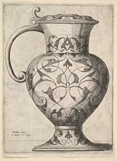 Jug decorated with arabesques, 1645. Creator: Wenceslaus Hollar