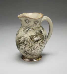 Swimming Prints: Jug, England, 1890. Creator: Martin Brothers Pottery